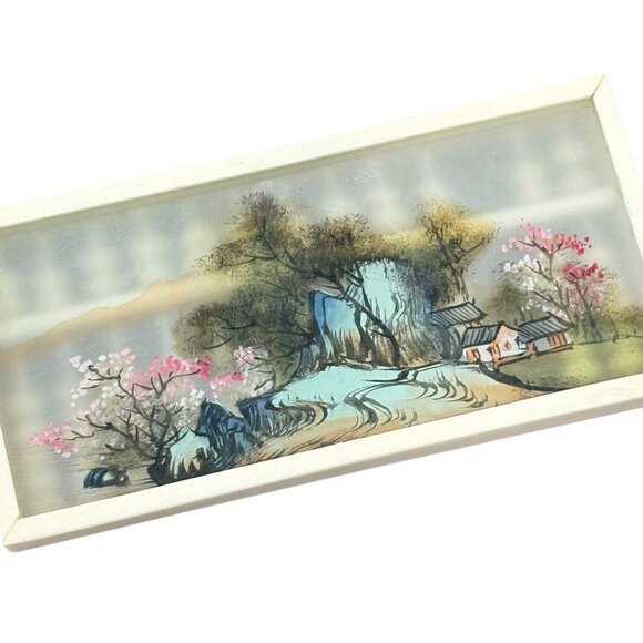 Vintage Wooden Abacus With Hand-Painted Landscape Backdrop - Picture 3 of 5